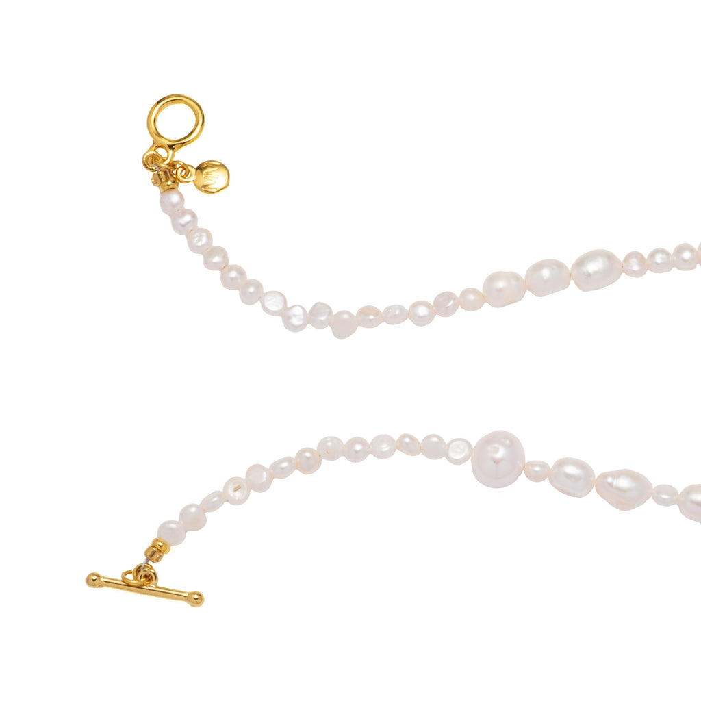 Pearl Necklace With Turquoise Charm