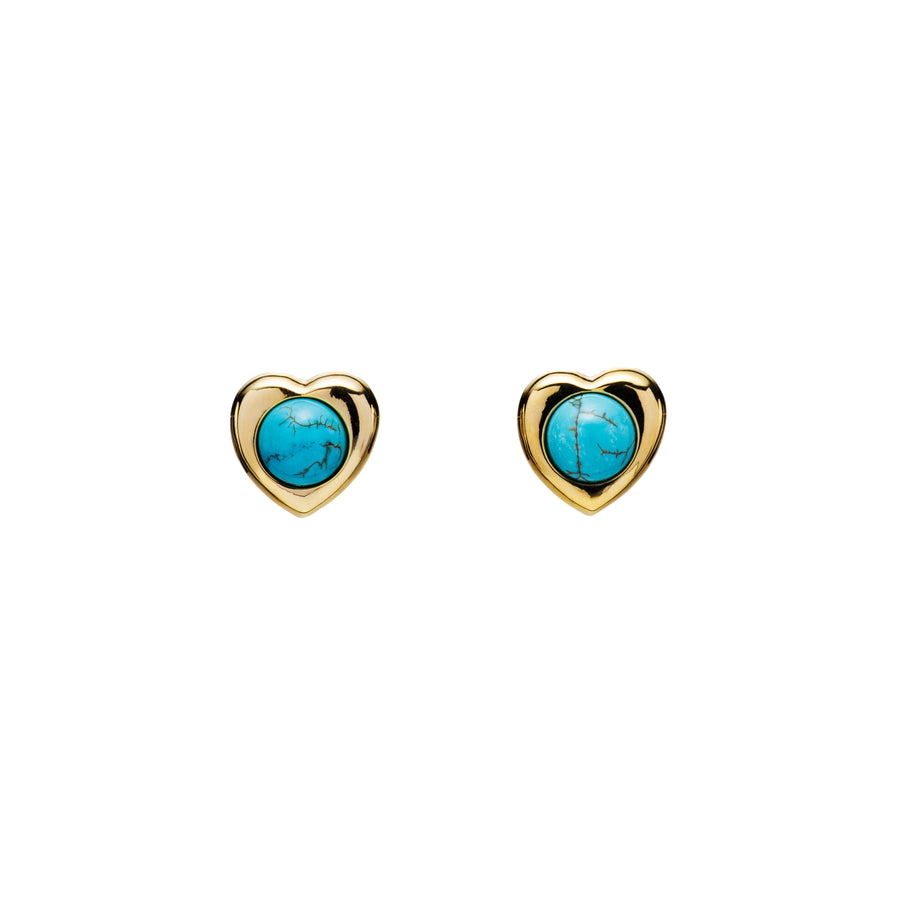 Stone Heart Earrings in Turquoise