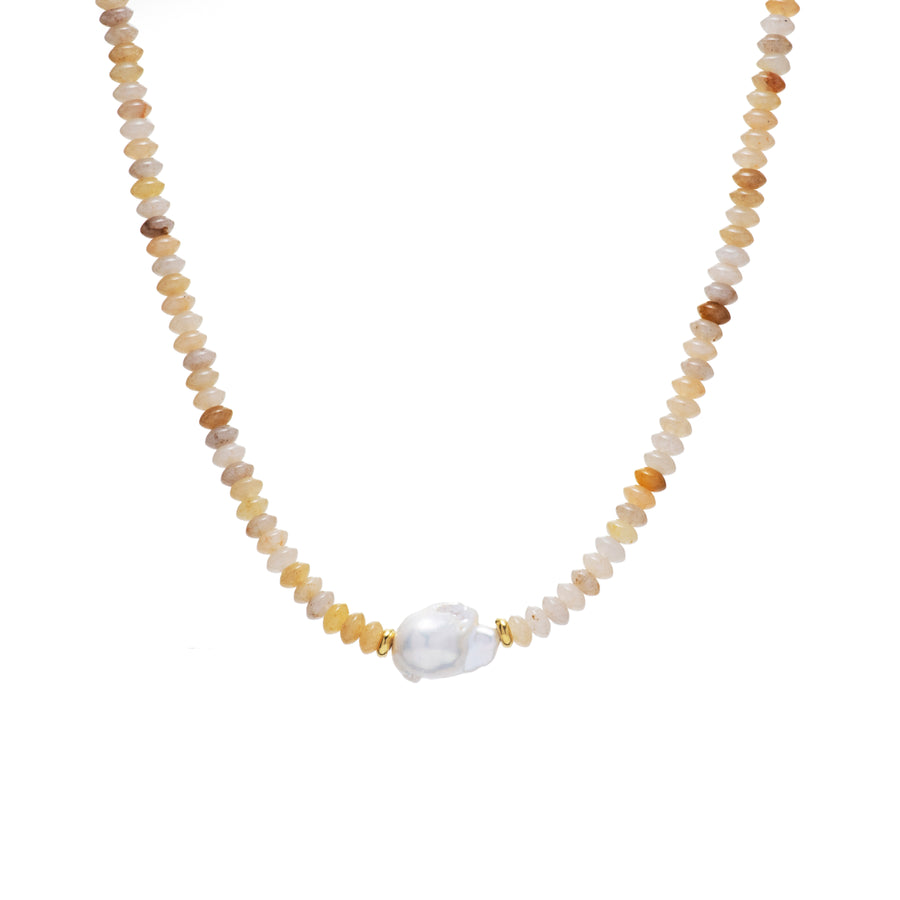 Topaz Beaded Baroque Pearl Necklace