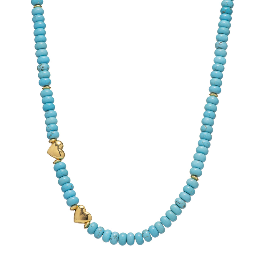 Turquoise Beaded Heart Necklace