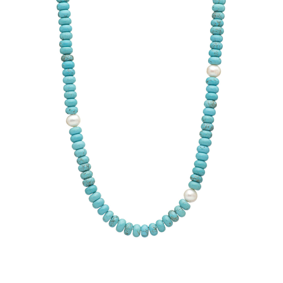 Turquoise Beaded Pearl Necklace