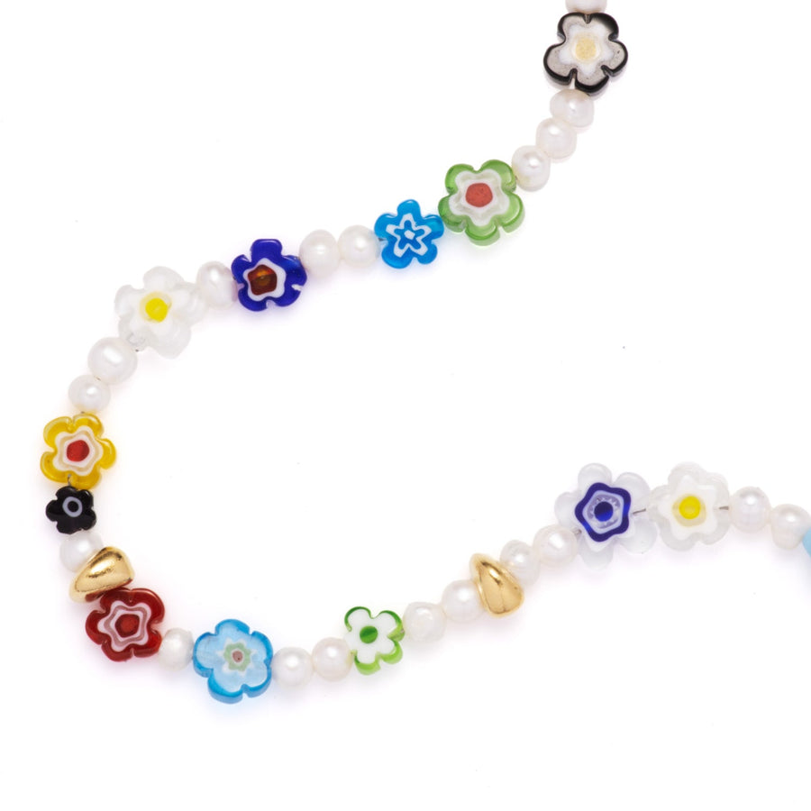 Flower Charm Beaded Necklace