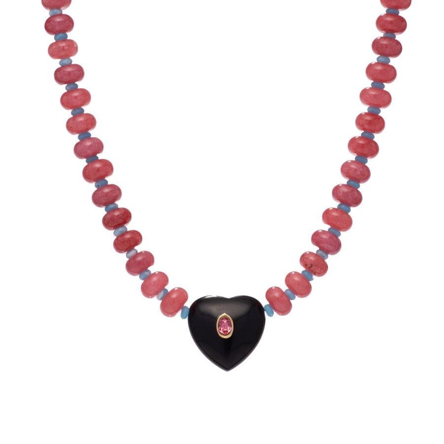 Onyx Heart Beaded Necklace