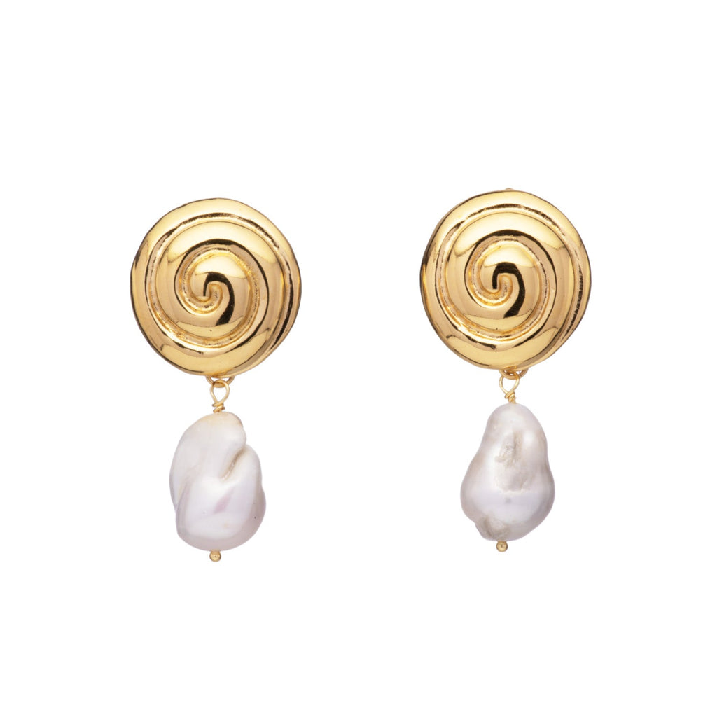 Spiral Pearl Earrings