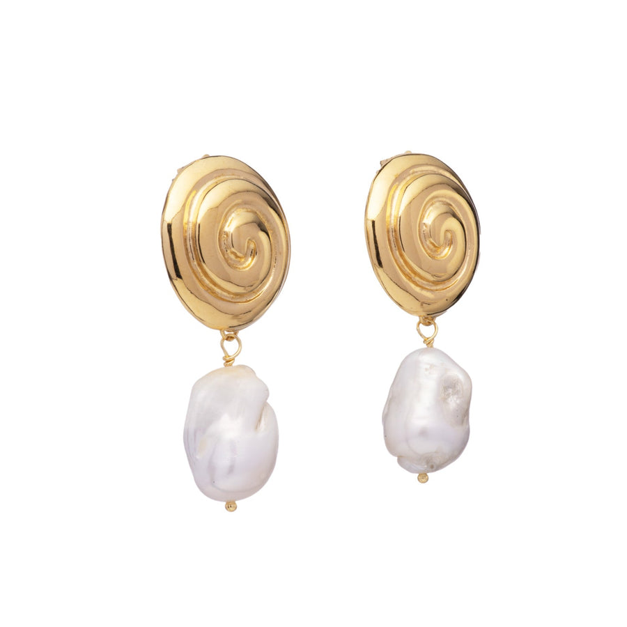 Spiral Pearl Earrings