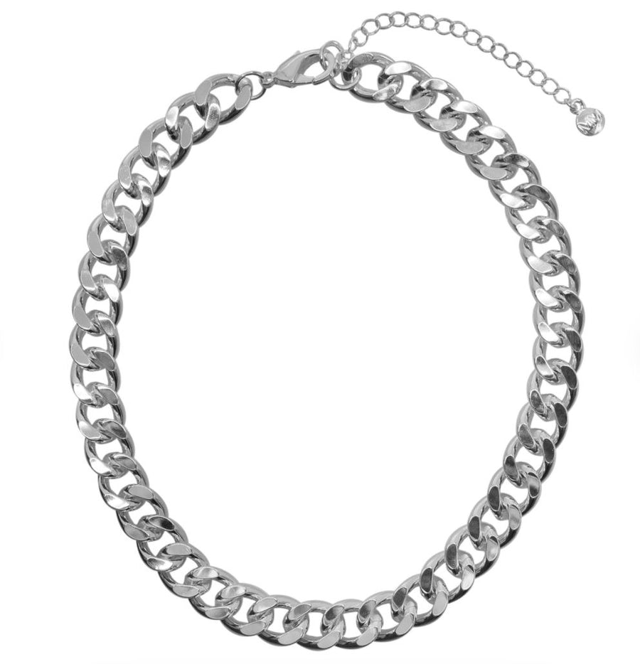 Silver Bold Curb Chain Necklace