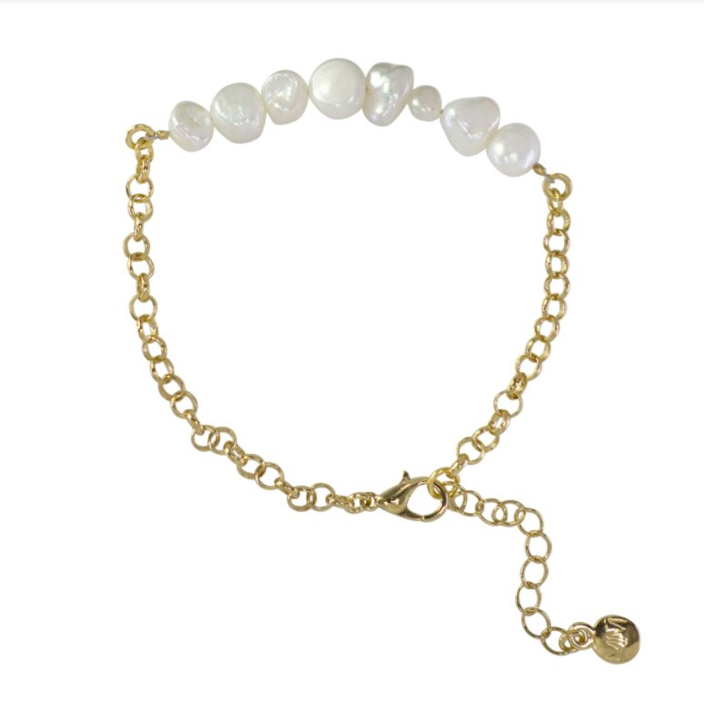 Rolo Chain Pearl Bracelet