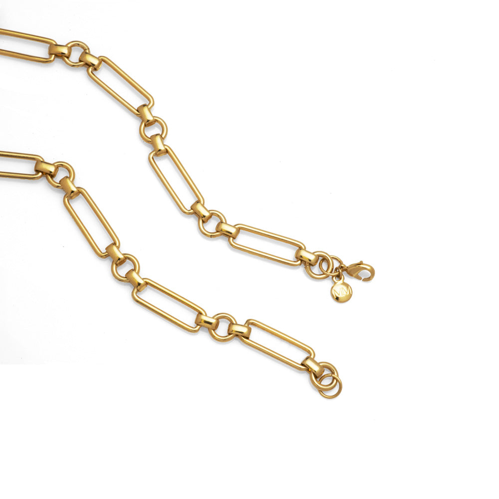 Love Clover Bold Link Lariat Necklace