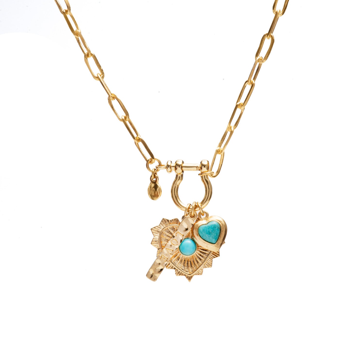 Multi Turquoise Heart Necklace