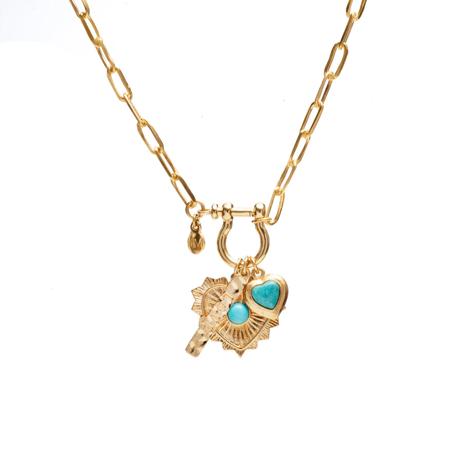 Multi Turquoise Heart Necklace