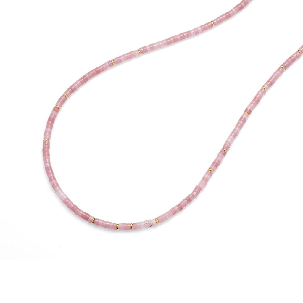 Pink Quartz Beaded Star Pendant Necklace