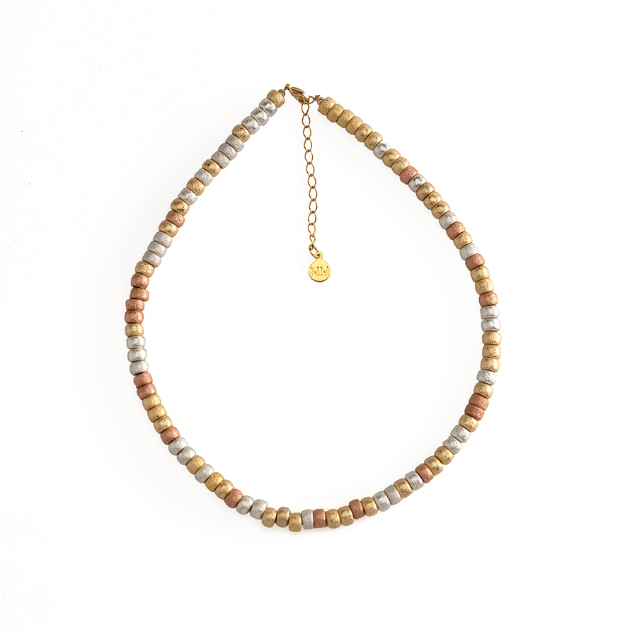 Textured Bold Beaded Stretch Necklace