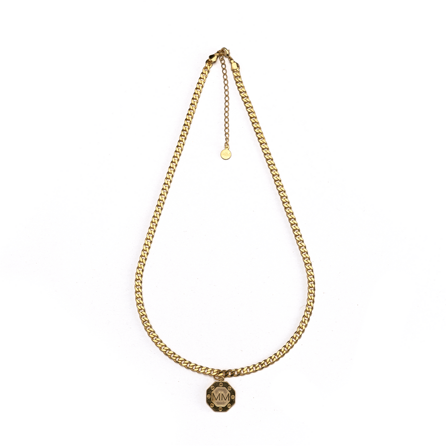Monogram Curb Chain Necklace