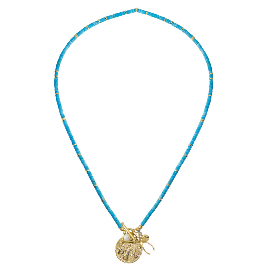 Turquoise Lucky Charm Beaded Necklace