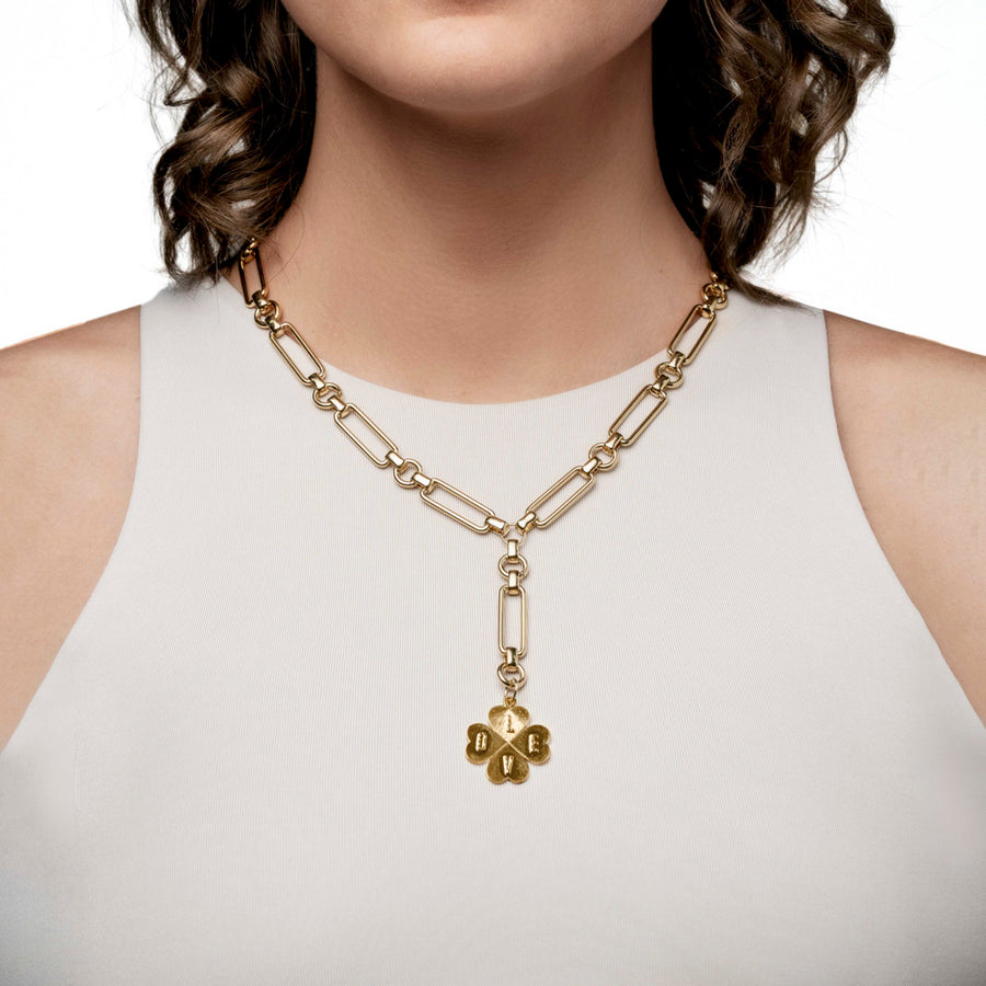 Bold Monogram Necklace, 24k Gold Plated