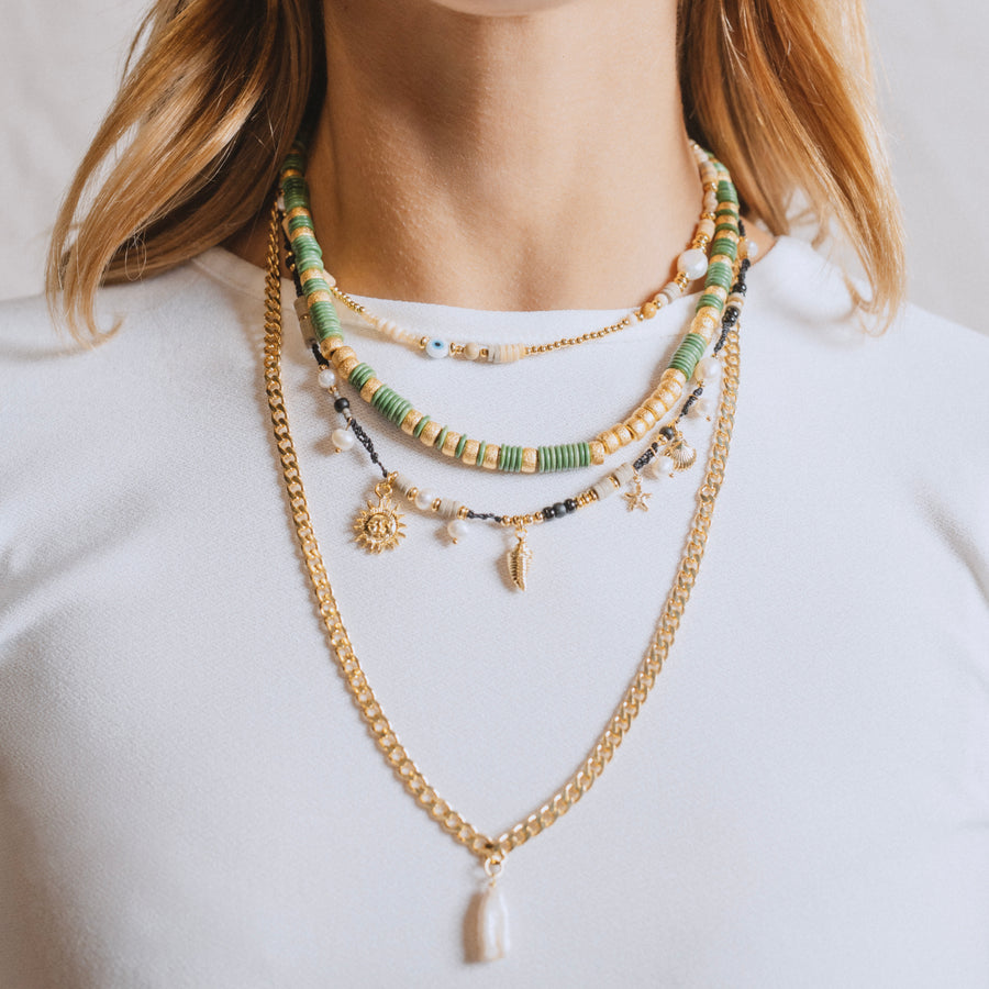 Pearl Curb Chain Necklace