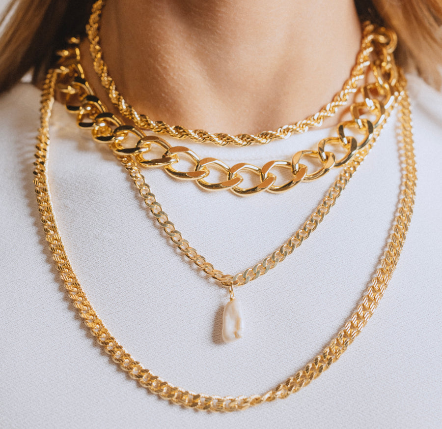 Textured Curb Chain Necklace