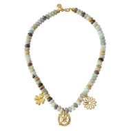 Amazonite Beaded Charm Necklace